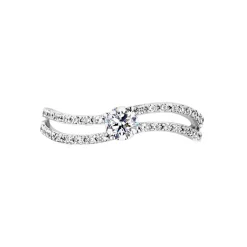 Histoire d'Or Bague Vrille Double Or Blanc Oxyde De Zirconium