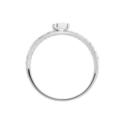 Histoire d'Or Bague Vrille Double Or Blanc Oxyde De Zirconium