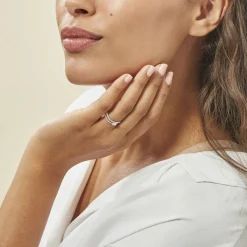 Histoire d'Or Bague Vrille Double Or Blanc Oxyde De Zirconium