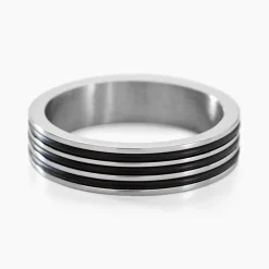 Histoire d'Or Bague Wallace Acier Blanc