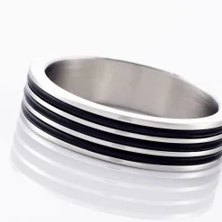 Histoire d'Or Bague Wallace Acier Blanc