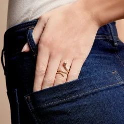 Bague Yasha Plaqué Or Jaune Spinelle Synthétique-Histoire d'Or New