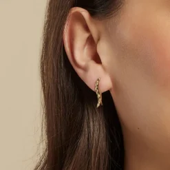 Histoire d'Or Bijou D'oreille Grimpante Unitaire Tonnau Or Jaune