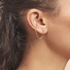 Histoire d'Or Bijou D'oreille Plaqué Or Marcion Oxydes De Zirconium