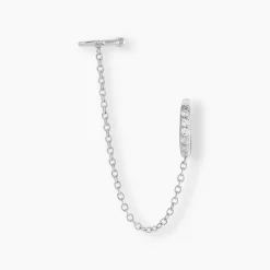 Histoire d'Or Bijou D'oreille Unitaire Argent Blanc Haim Oxydes De Zirconim