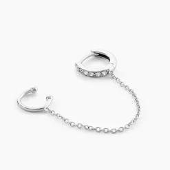 Histoire d'Or Bijou D'oreille Unitaire Argent Blanc Haim Oxydes De Zirconim