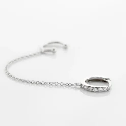 Histoire d'Or Bijou D'oreille Unitaire Argent Blanc Haim Oxydes De Zirconim