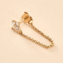 Histoire d'Or Bijou D'oreille Unitaire Astrid Plaqué Or Jaune Oxyde De Zirconium