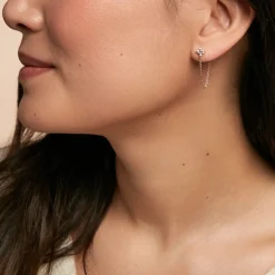 Histoire d'Or Bijou D'oreille Unitaire Astrid Plaqué Or Jaune Oxyde De Zirconium