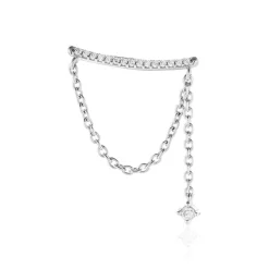 Histoire d'Or Bijou D'oreille Unitaire Joselyn Argent Blanc Oxyde De Zirconium