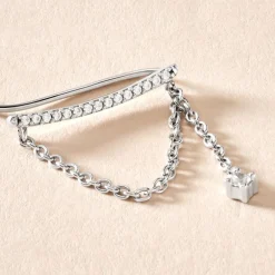 Histoire d'Or Bijou D'oreille Unitaire Joselyn Argent Blanc Oxyde De Zirconium