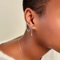 Histoire d'Or Bijou D'oreille Unitaire Joselyn Argent Blanc Oxyde De Zirconium