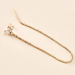 Histoire d'Or Bijou D'oreille Unitaire Jarvis Plaqué Or Jaune Oxyde De Zirconium