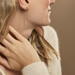 Histoire d'Or Bijou D'oreille Unitaire Jarvis Plaqué Or Jaune Oxyde De Zirconium