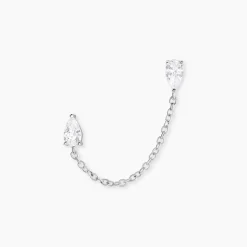 Histoire d'Or Bijou D'oreille Unitaire Kirstie Argent Blanc Oxyde De Zirconium