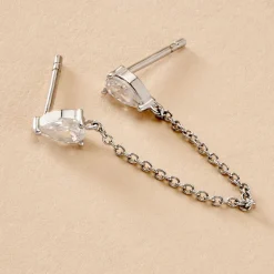 Histoire d'Or Bijou D'oreille Unitaire Kirstie Argent Blanc Oxyde De Zirconium