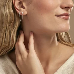 Histoire d'Or Bijou D'oreille Unitaire Kirstie Argent Blanc Oxyde De Zirconium