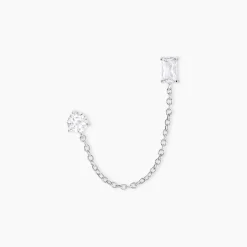 Bijou D'oreille Unitaire Kirstie Argent Blanc Oxyde De Zirconium-Histoire d'Or Discount