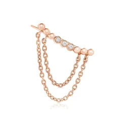 Bijou D'oreille Unitaire Katelyn Argent Rose Oxyde De Zirconium-Histoire d'Or New