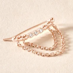 Bijou D'oreille Unitaire Katelyn Argent Rose Oxyde De Zirconium-Histoire d'Or New