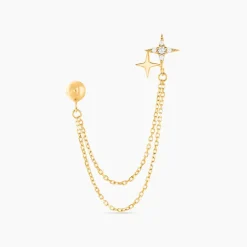 Histoire d'Or Bijou D'oreille Unitaire Mikko Or Jaune Oxyde De Zirconium