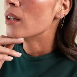 Histoire d'Or Bijou D'oreille Unitaire Mikko Or Jaune Oxyde De Zirconium