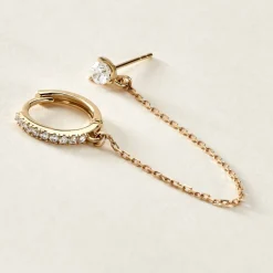 Histoire d'Or Bijou D'oreille Unitaire Mix And Match Or Jaune Oxyde De Zirconium