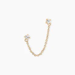 Histoire d'Or Bijou D'oreille Unitaire Pendante Plaqué Or Jaune Dofi Oxyde