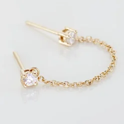 Histoire d'Or Bijou D'oreille Unitaire Pendante Plaqué Or Jaune Dofi Oxyde