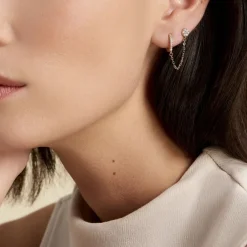 Histoire d'Or Bijou D'oreille Unitaire Plaqué Or Hesmee Oxyde De Zirconium