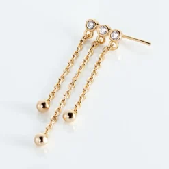 Histoire d'Or Bijou D'oreille Unitaire Plaqué Or Jaune Kolya Oxydes De Zirconium