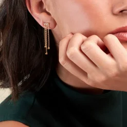 Histoire d'Or Bijou D'oreille Unitaire Plaqué Or Jaune Kolya Oxydes De Zirconium