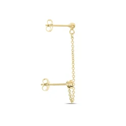 Histoire d'Or Bijoux D'oreille Unitaire Pendante Plaqué Or Jaune Dofi Oxyde