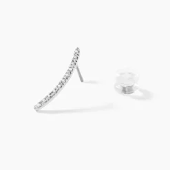 Bijoux D'oreilles Eleana Or Blanc Oxyde De Zirconium-Histoire d'Or Online