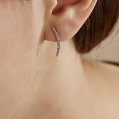 Bijoux D'oreilles Eleana Or Blanc Oxyde De Zirconium-Histoire d'Or Online