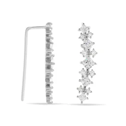 Histoire d'Or Bijoux D¿oreilles Grimpants Sarida Argent Blanc Oxyde De Zirconium