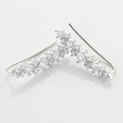 Histoire d'Or Bijoux D¿oreilles Grimpants Sarida Argent Blanc Oxyde De Zirconium