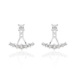 Bijoux D'oreilles Kyoto Or Blanc Oxyde De Zirconium-Histoire d'Or New