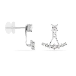 Bijoux D'oreilles Kyoto Or Blanc Oxyde De Zirconium-Histoire d'Or New