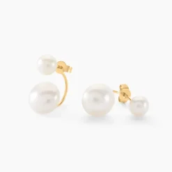 Bijoux D'oreilles Metisse Or Jaune Perle De Culture-Histoire d'Or Online