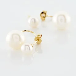 Bijoux D'oreilles Metisse Or Jaune Perle De Culture-Histoire d'Or Online