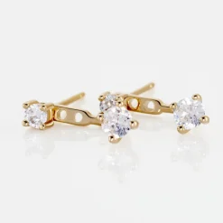 Histoire d'Or Bijoux D'oreilles Plaqué Or Dedale Oxydes De Zirconium