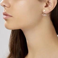 Bijoux D'oreilles Sylviane Argent Blanc Perle De Culture Et Oxyde-Histoire d'Or Discount