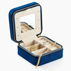 Histoire d'Or Boite à Bijou Tissu Bleu