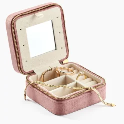 Boite à Bijou Tissu Rose-Histoire d'Or Discount