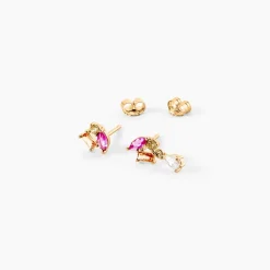 Histoire d'Or Boucle D'oreille Dépareillée Clematis Plaqué Or Jaune Spinelle Oxyde