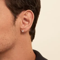 Histoire d'Or Boucle D'oreille Puce Unitaire Adam Plaqué Or Doré Oxyde