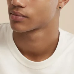 Boucle D'oreille Puce Unitaire Unitaire Or Blanc Oxyde-Histoire d'Or Hot