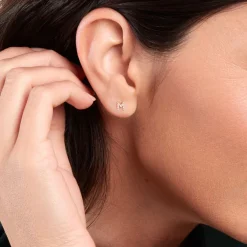 Histoire d'Or Boucle D'oreille Puce Unitaire Jodoca Or Jaune Oxyde De Zirconium