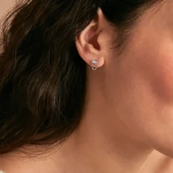 Boucle D'oreille Puce Unitaire Duane Argent Blanc Oxyde De Zirconium-Histoire d'Or Online